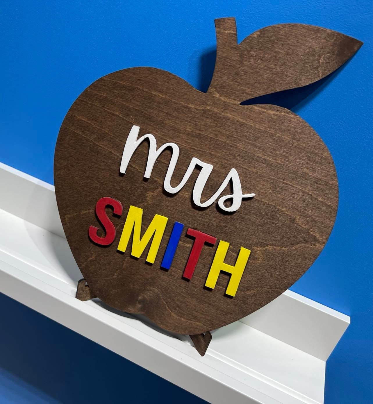 Apple Teacher Sign , Teacher Gift , Teacher Sign , Personalized Teacher Gift , Personalized Wood Sign
