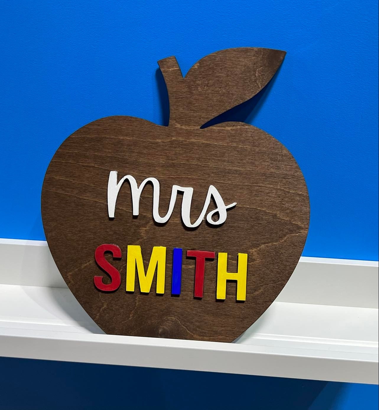 Apple Teacher Sign , Teacher Gift , Teacher Sign , Personalized Teacher Gift , Personalized Wood Sign