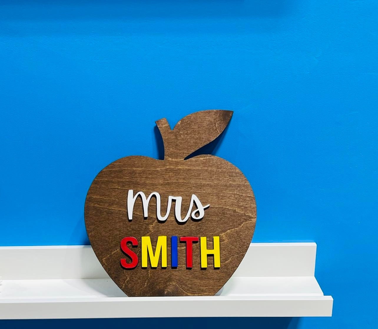 Apple Teacher Sign , Teacher Gift , Teacher Sign , Personalized Teacher Gift , Personalized Wood Sign