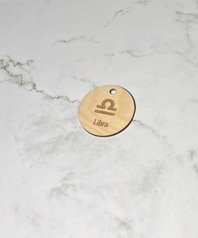 Libra Keychain ,  Laser Engraved Keychain , bag tag , gift for her , gift for him , Zodiac Keychain ,