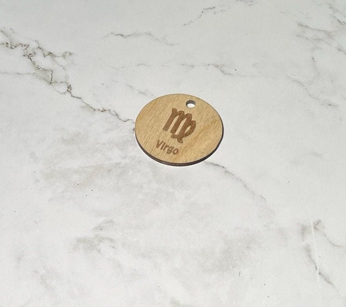 Virgo Keychain ,  Laser Engraved Keychain , bag tag , gift for her , gift for him , Zodiac Keychain ,