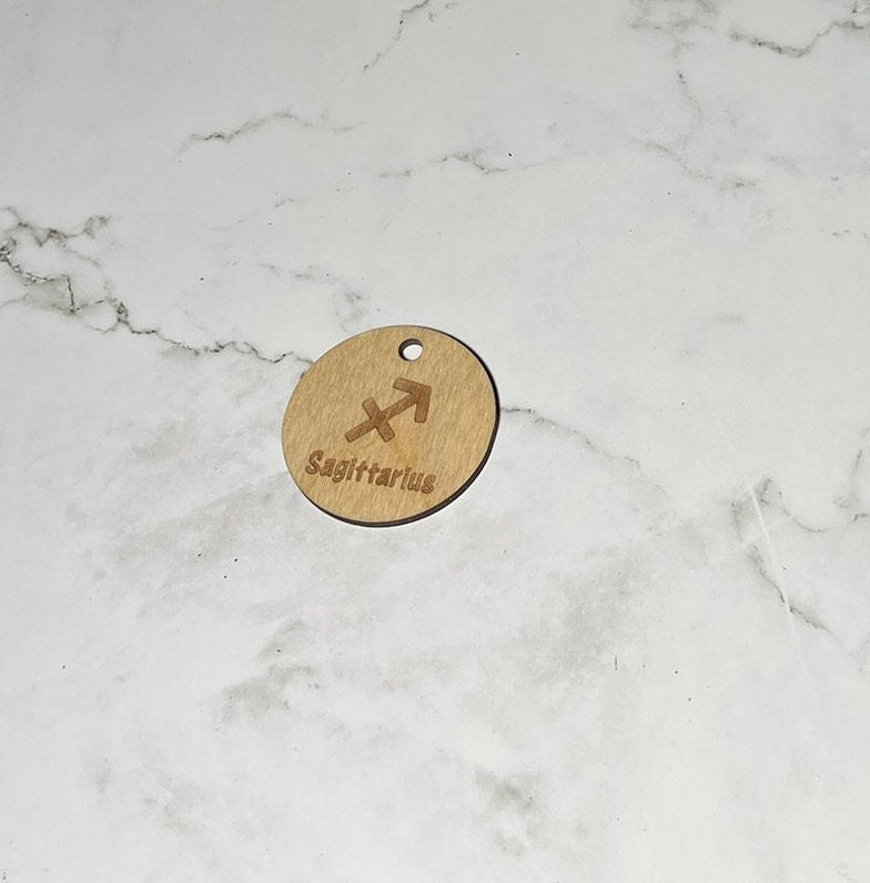 Sagittarius  Keychain ,  Laser Engraved Keychain , bag tag , gift for her , gift for him , Zodiac Keychain ,