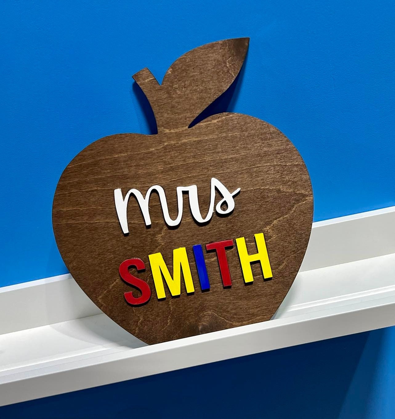 Apple Teacher Sign , Teacher Gift , Teacher Sign , Personalized Teacher Gift , Personalized Wood Sign