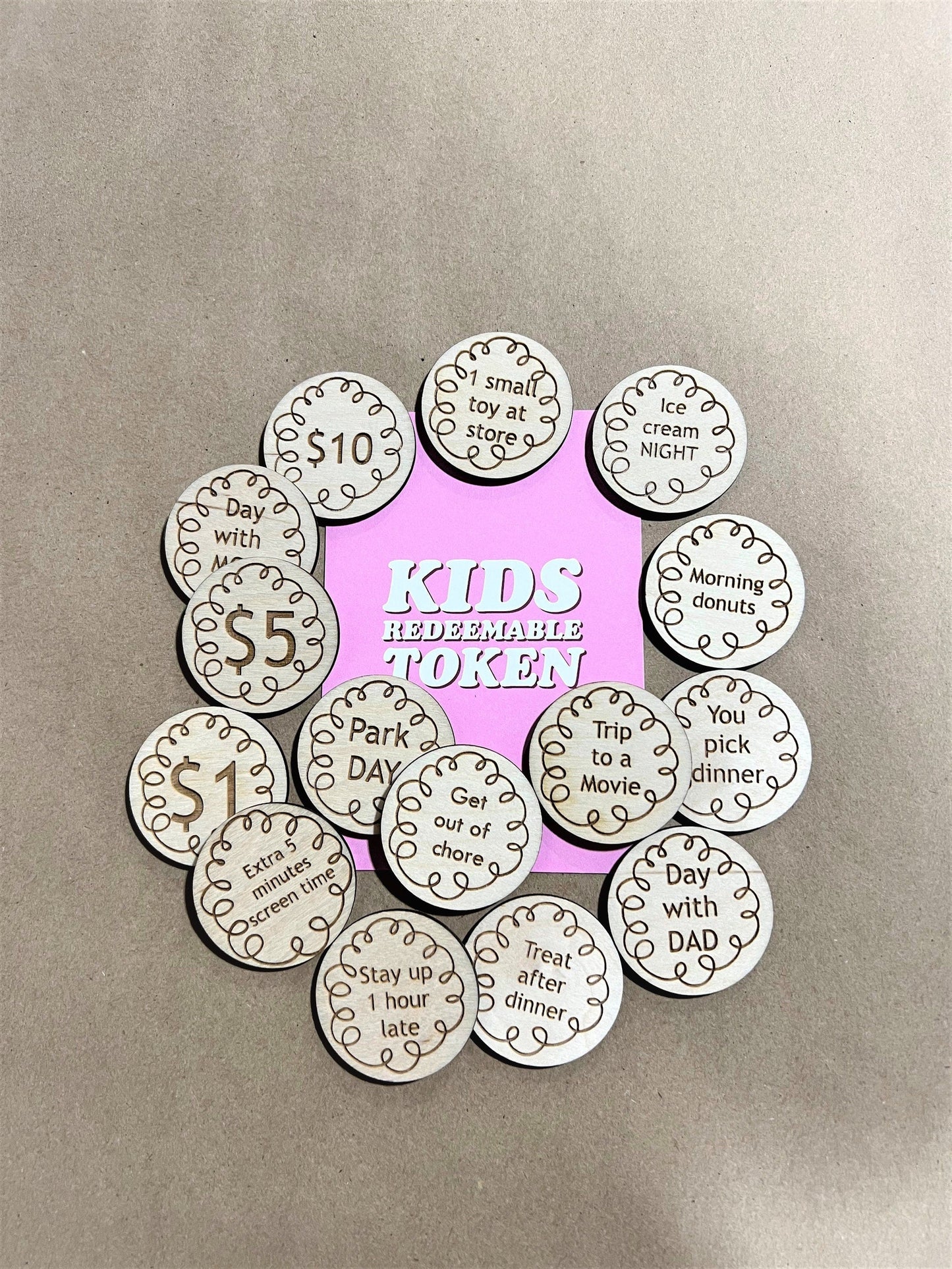 Reward Token , Redeemable Token , Easter Egg Stuffer , Chore Reward , Non Candy Gift