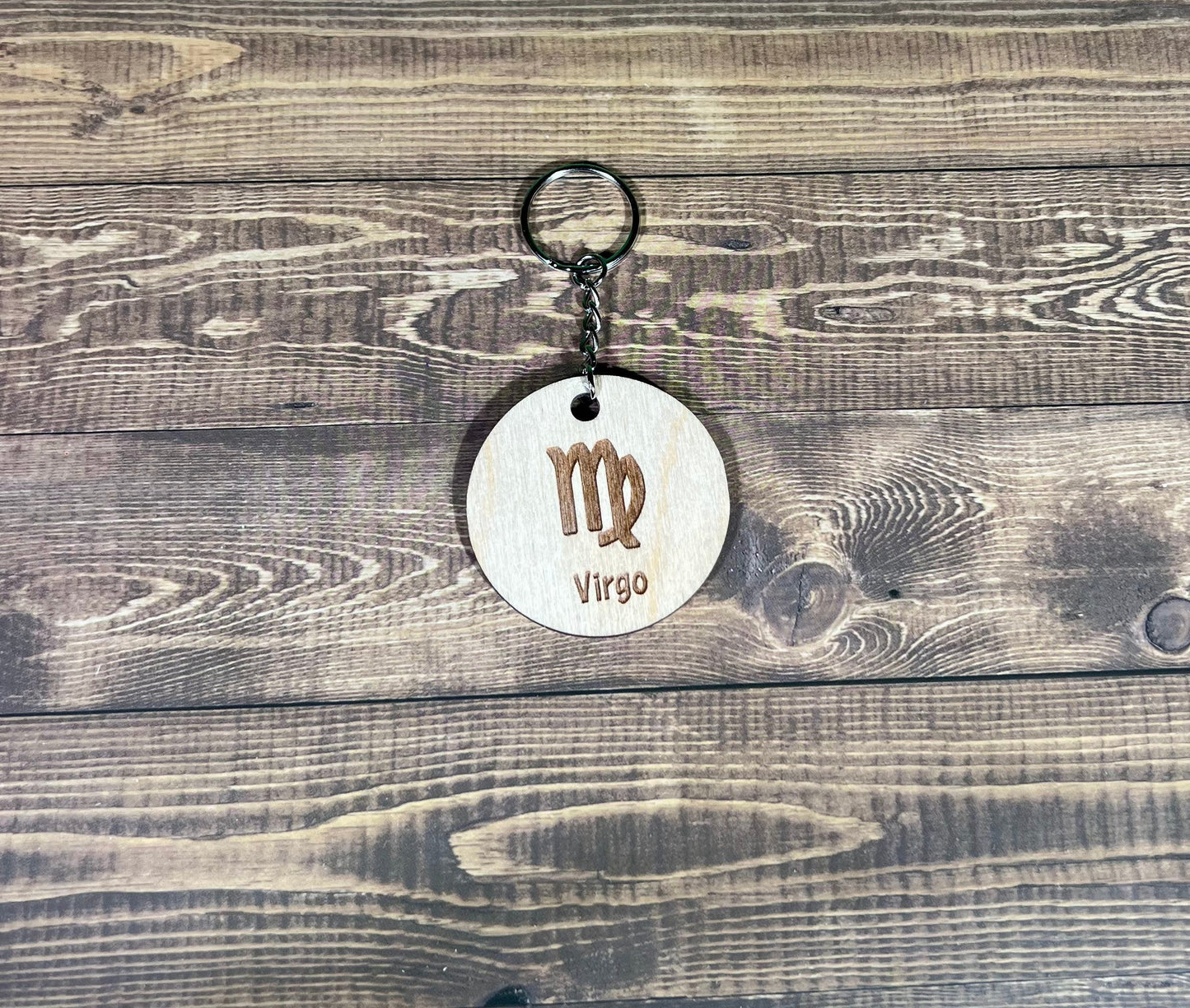 Virgo Keychain ,  Laser Engraved Keychain , bag tag , gift for her , gift for him , Zodiac Keychain ,