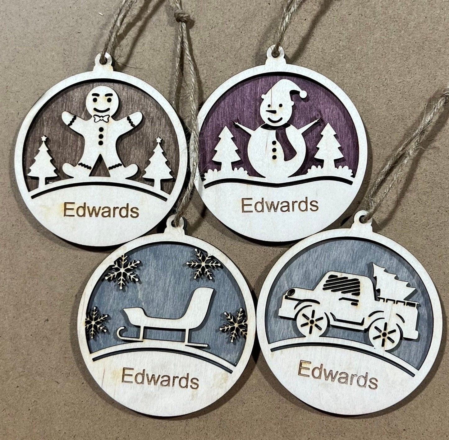 Personalized Christmas Family Ornament , Custom Ornament , Personalized Christmas Ornament with family names,Wooden Ornament