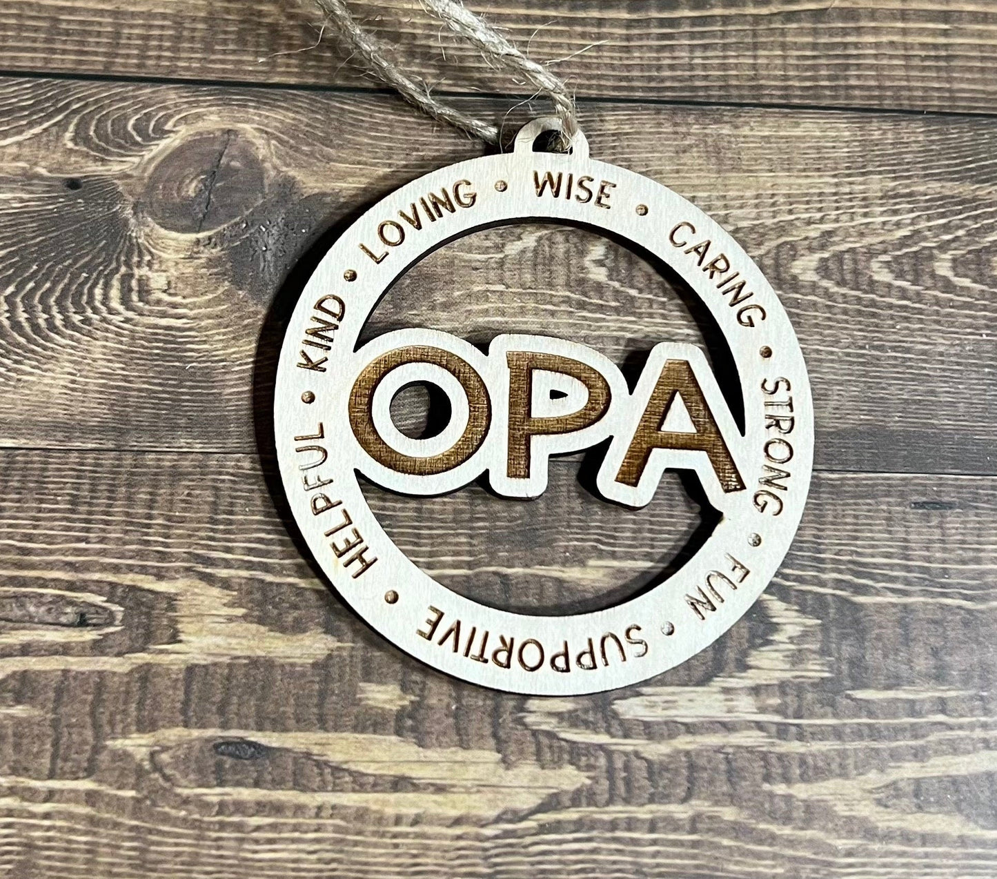 OPA Ornaments,Personalized Ornament, Wooden Family Ornament, Laser Engraved Wood Ornament,Wooden Ornament