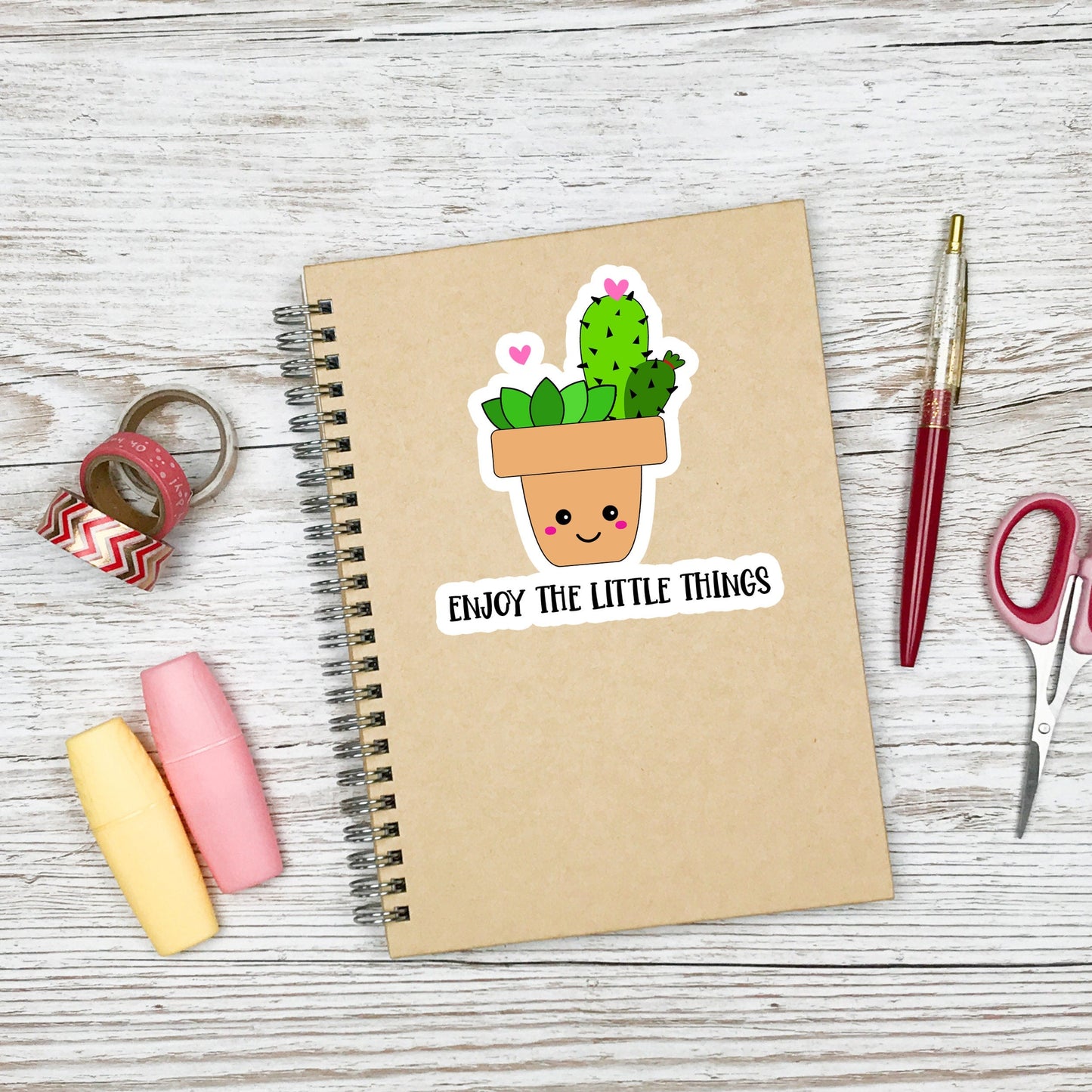 Enjoy the Little things plant sticker, plant sticker, happy sticker , Vinyl sticker , laptop sticker ,