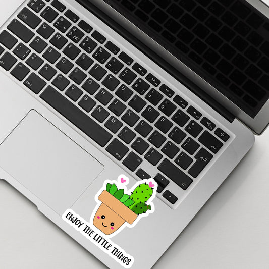 Enjoy the Little things plant sticker, plant sticker, happy sticker , Vinyl sticker , laptop sticker ,