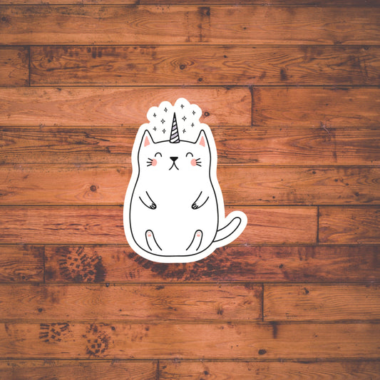 Unicorn Cat Sticker , Cat Sticker , Vinyl sticker, laptop sticker