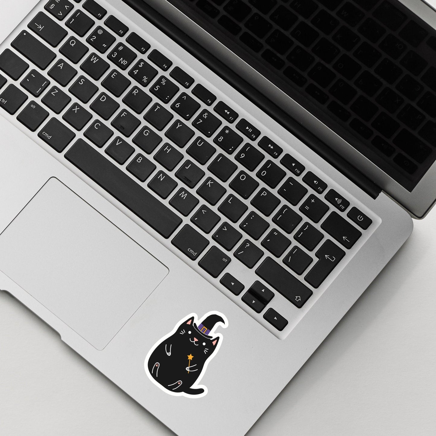 Halloween Cat Sticker , Witch Cat Sticker , Vinyl sticker, laptop sticker