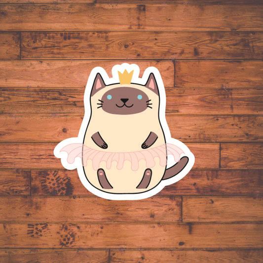 Princess Cat Sticker , Cat Sticker , Vinyl sticker, laptop sticker