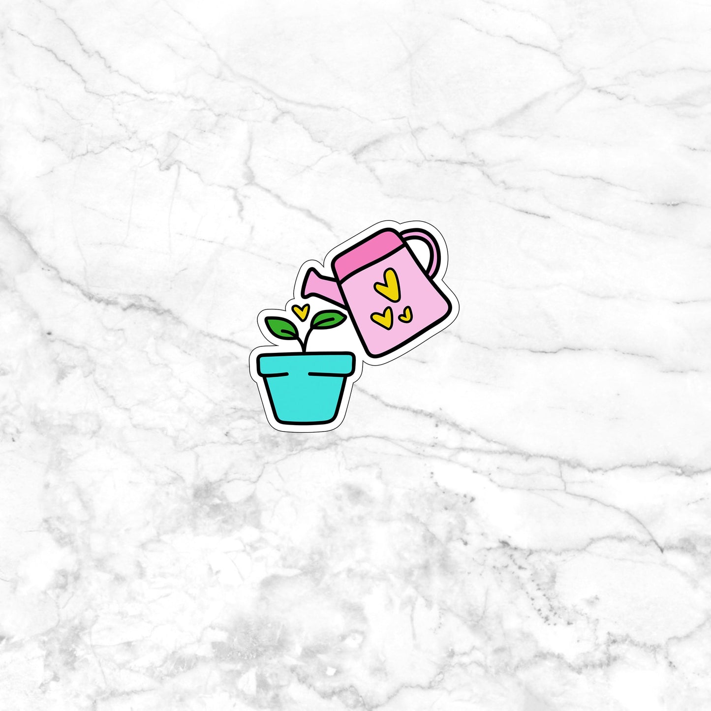 watering can and plant  Sticker,  Vinyl sticker, laptop sticker, Tablet sticker